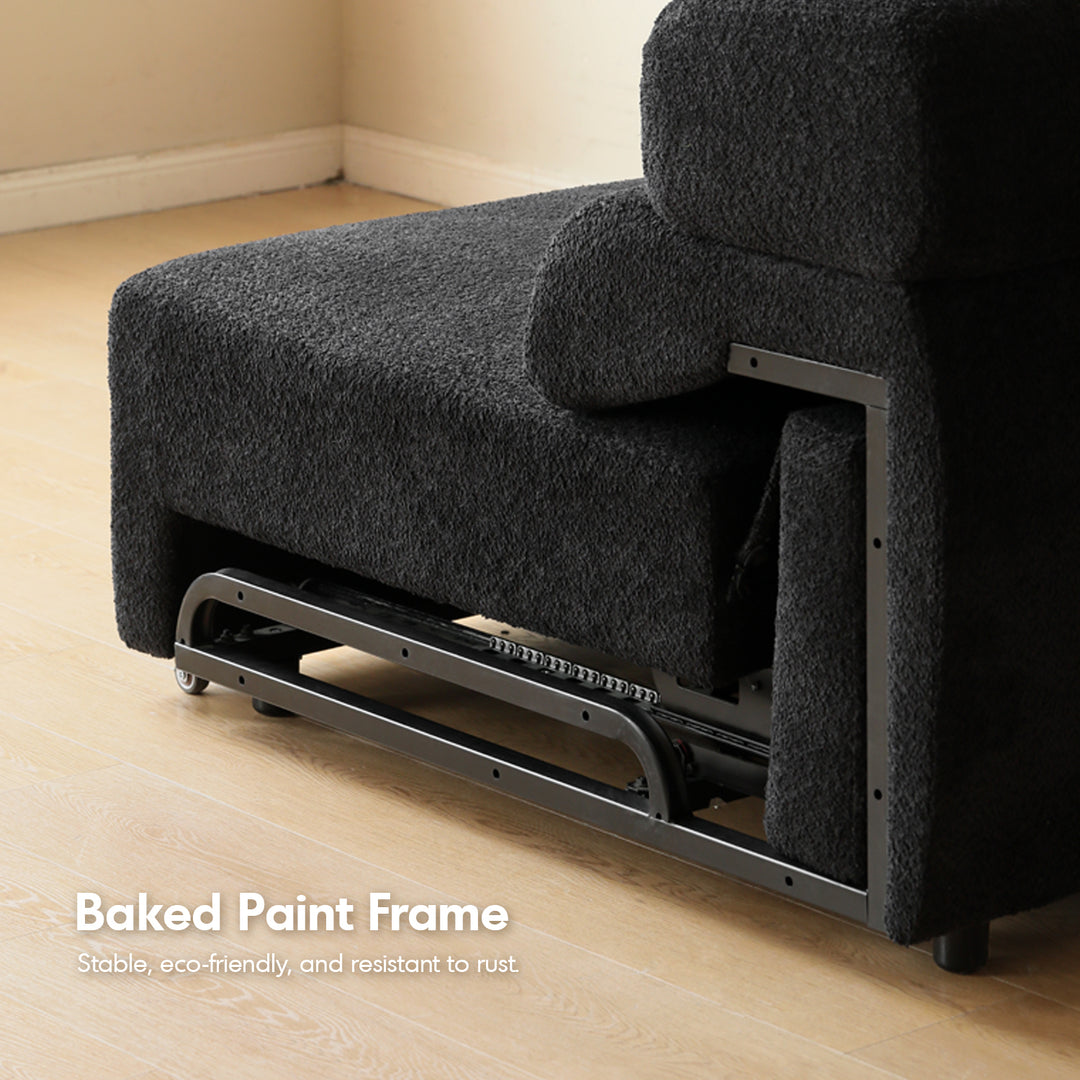 Cream boucle fabric electric functional 4 seater sofa bed sleepo detail 7.