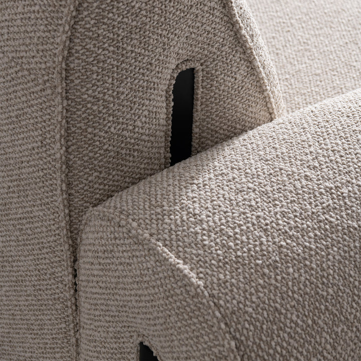 Minimalist boucle fabric modular 3 seater sofa colle conceptual design.