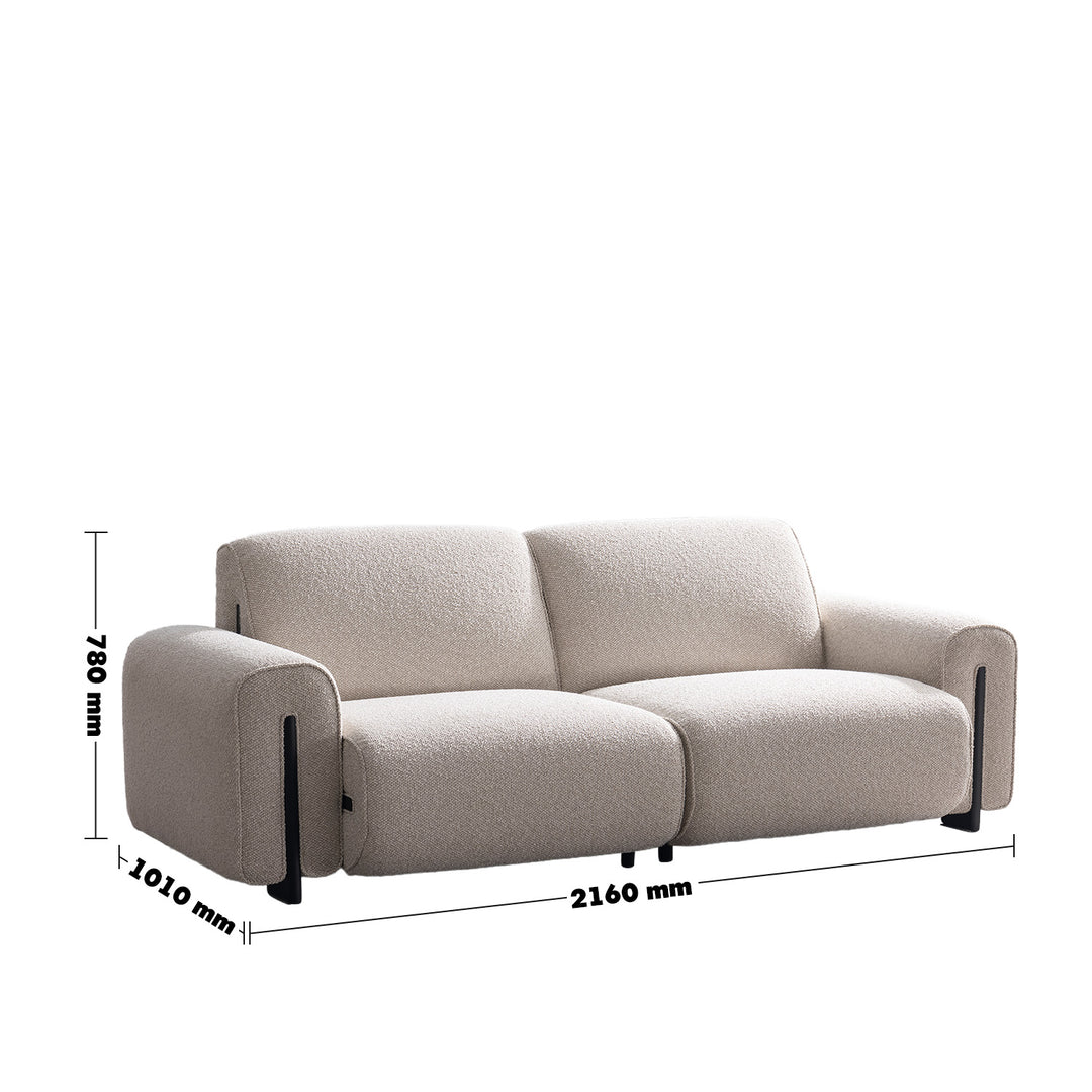 Minimalist boucle fabric modular 3 seater sofa colle size charts.