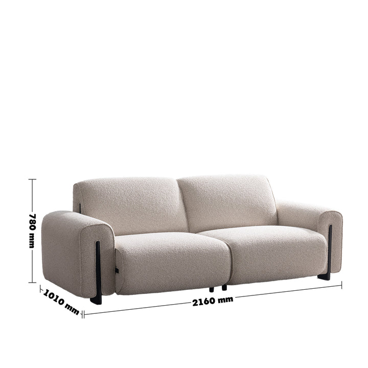 Minimalist boucle fabric modular 3 seater sofa colle size charts.