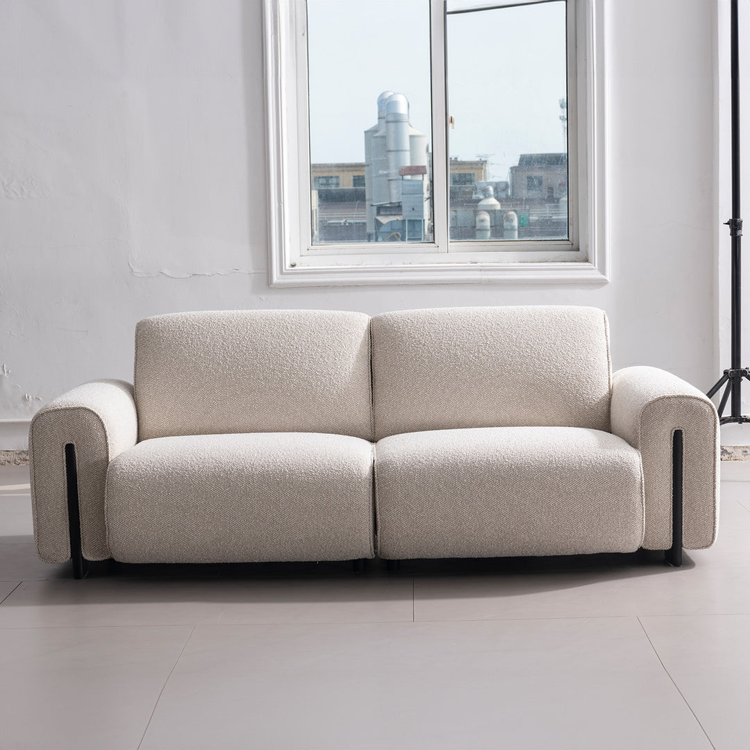 Minimalist boucle fabric modular 3 seater sofa colle with context.