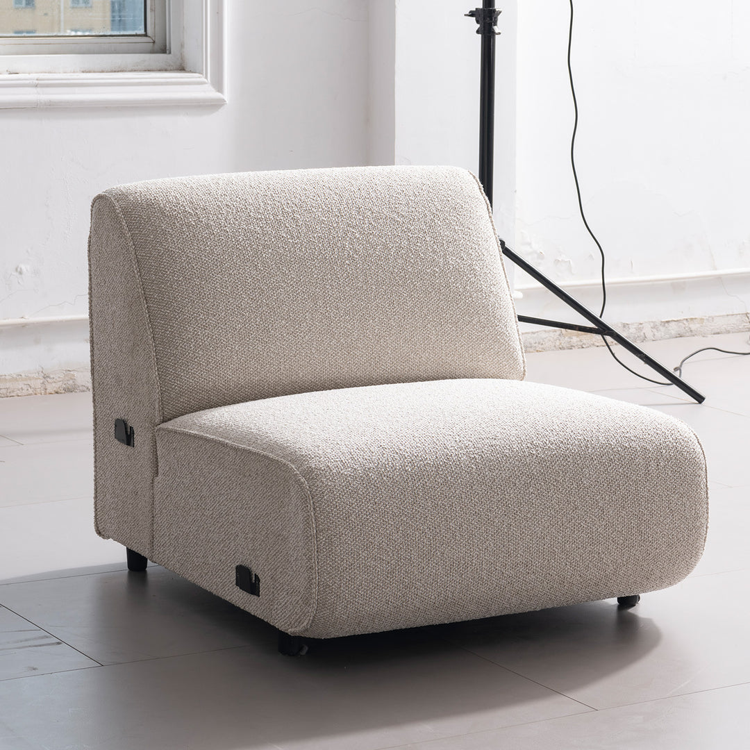 Minimalist boucle fabric modular 4 seater sofa colle environmental situation.