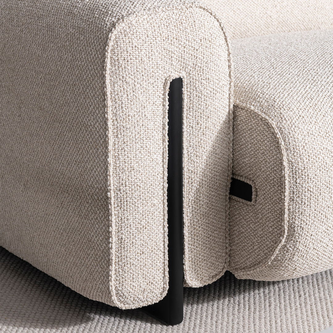 Minimalist boucle fabric modular 4 seater sofa colle situational feels.