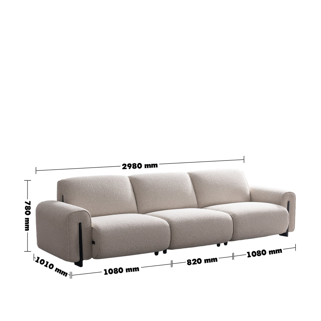 Minimalist boucle fabric modular 4 seater sofa colle size charts.