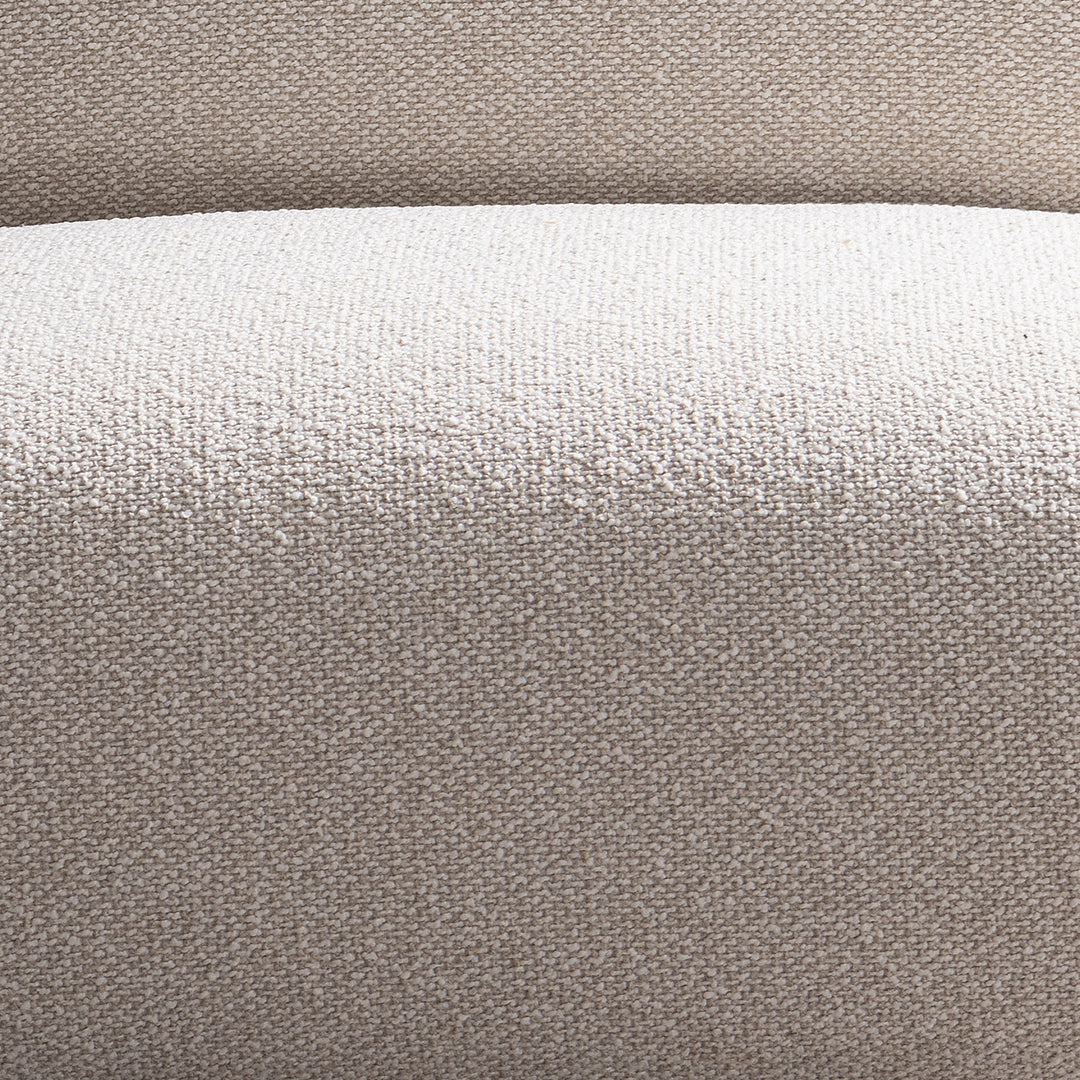 Minimalist boucle fabric modular armless 1 seater sofa colle in real life style.