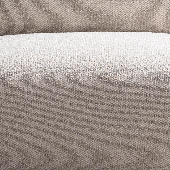 Minimalist boucle fabric modular armless 1 seater sofa colle in real life style.