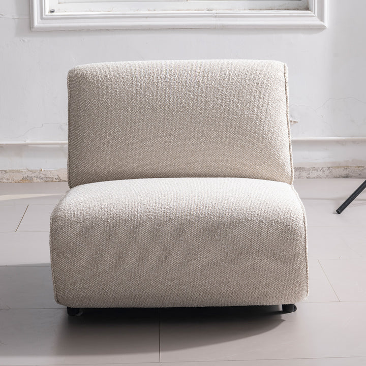Minimalist boucle fabric modular armless 1 seater sofa colle primary product view.