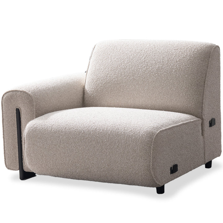 Minimalist boucle fabric modular corner 1 seater sofa colle situational feels.