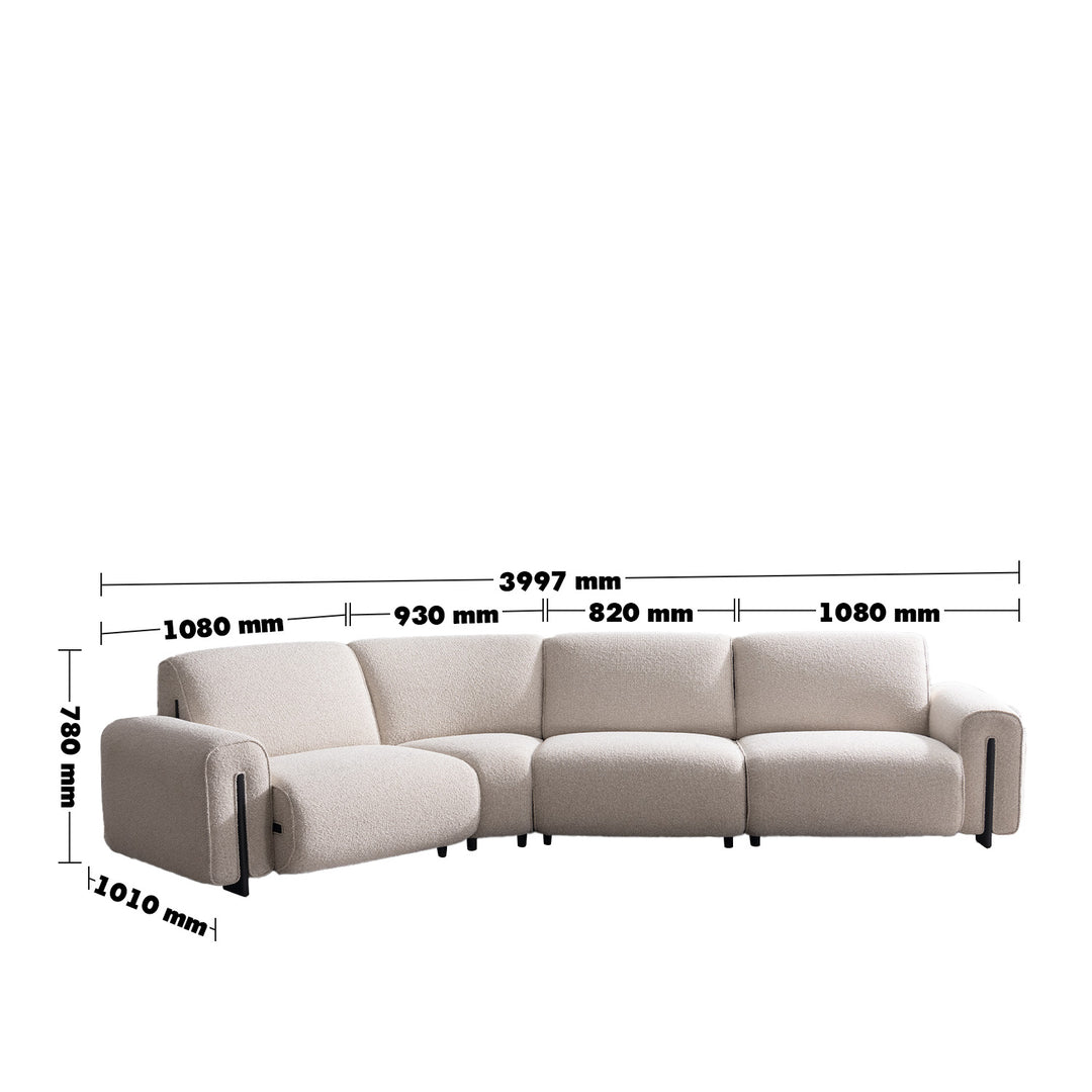 Minimalist boucle fabric modular l shape sectional sofa colle 3+l size charts.