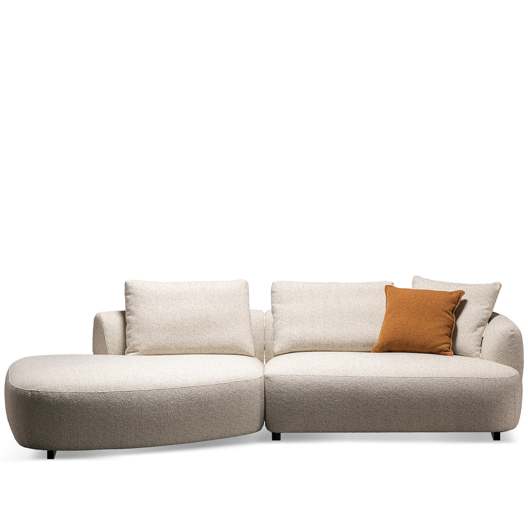 Cream boucle fabric modular l shape sectional sofa serene 2+l environmental situation.