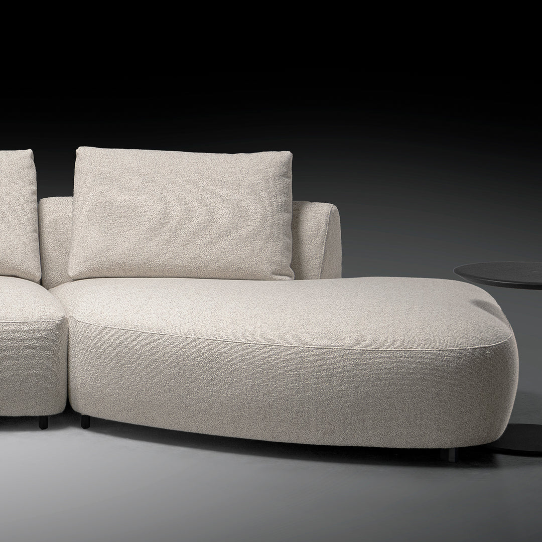Cream boucle fabric modular l shape sectional sofa serene 2+l material variants.