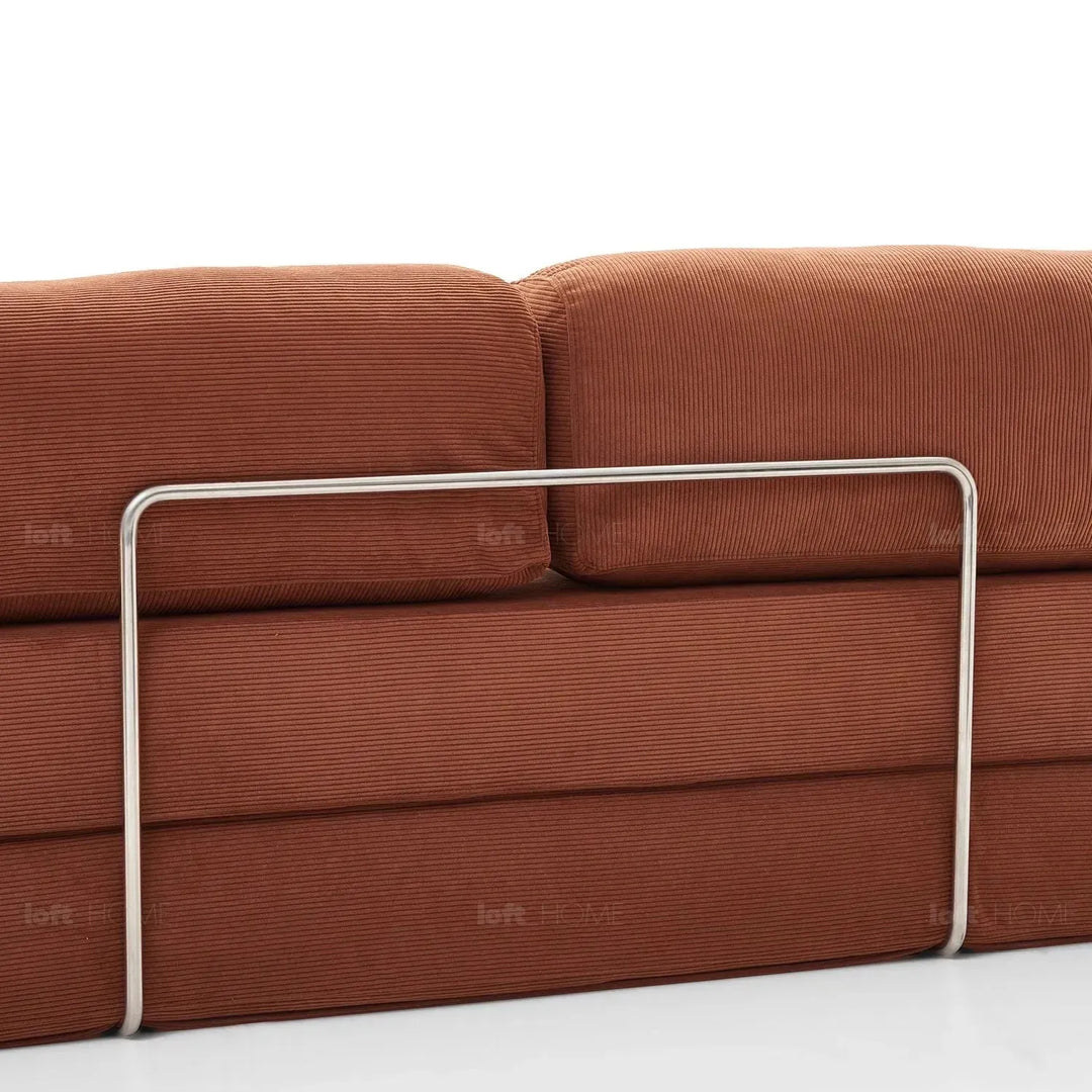 Modern corduroy fabric sofa bed squeeze layered structure.