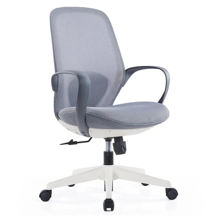 Modern mesh ergonomic office chair conch in white background.