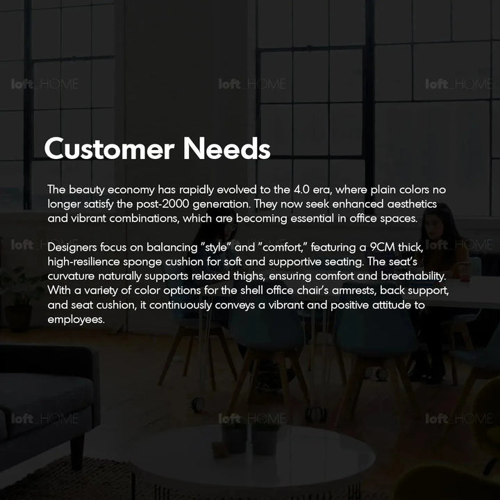 Modern mesh ergonomic office chair conch in close up details.