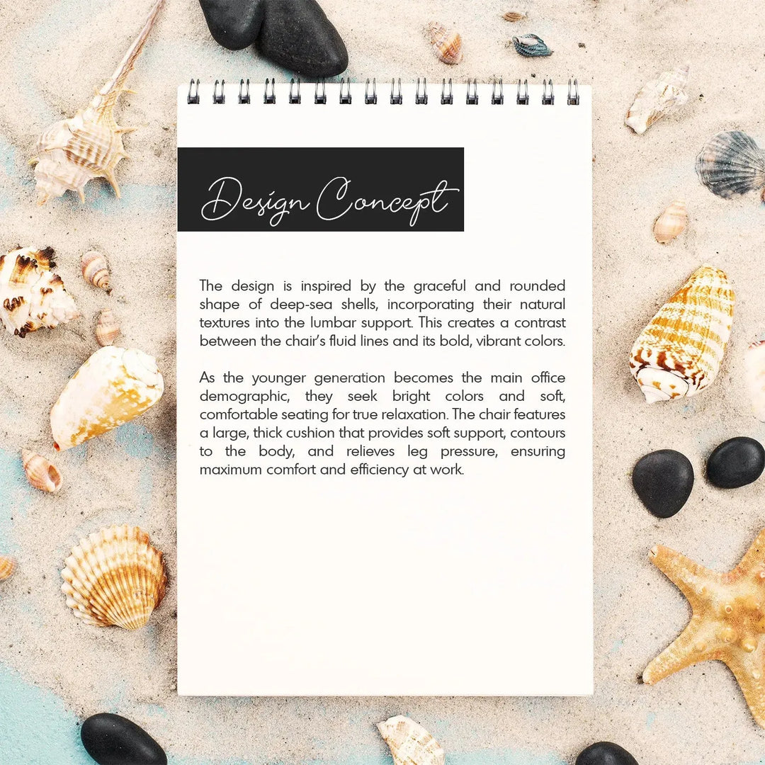 Modern mesh ergonomic office chair conch in panoramic view.