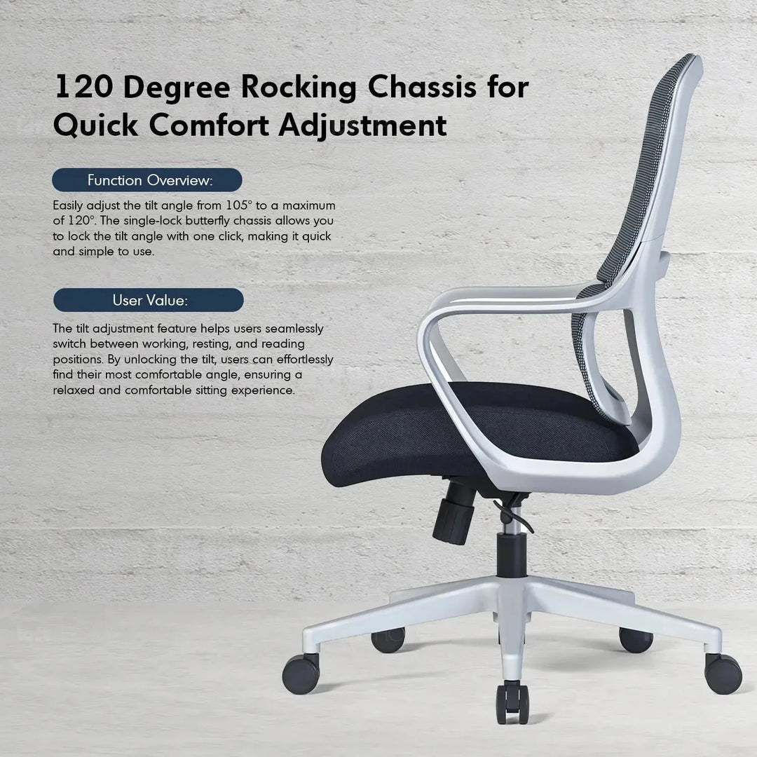 Modern mesh ergonomic office chair curve environmental situation.