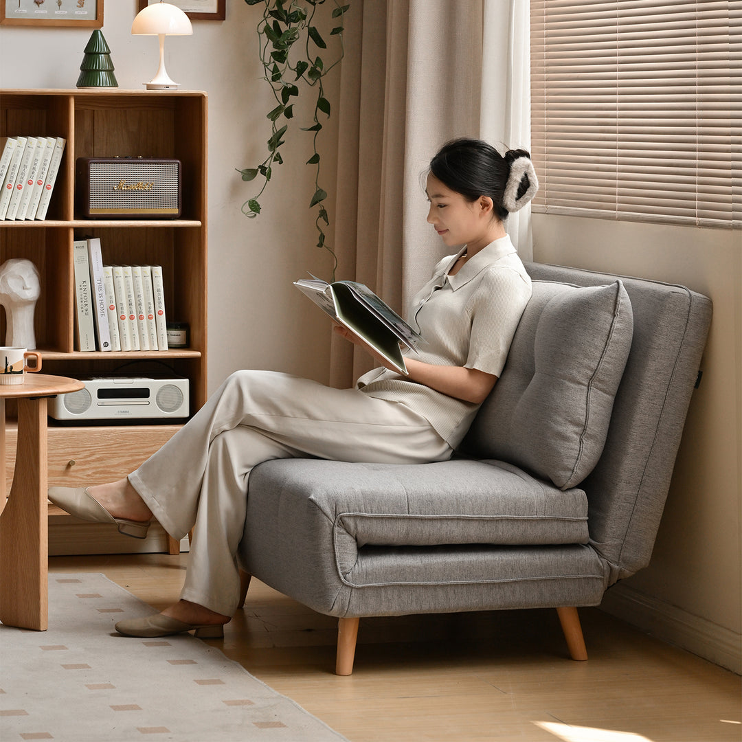 Modern mixed weave fabric 1 seater sofa bed aero primary product view.