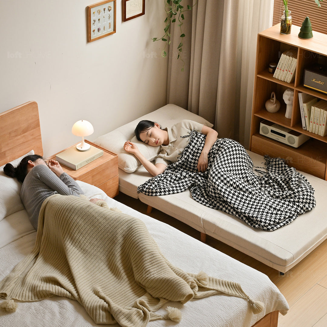 Modern mixed weave fabric 1 seater sofa bed aero situational feels.