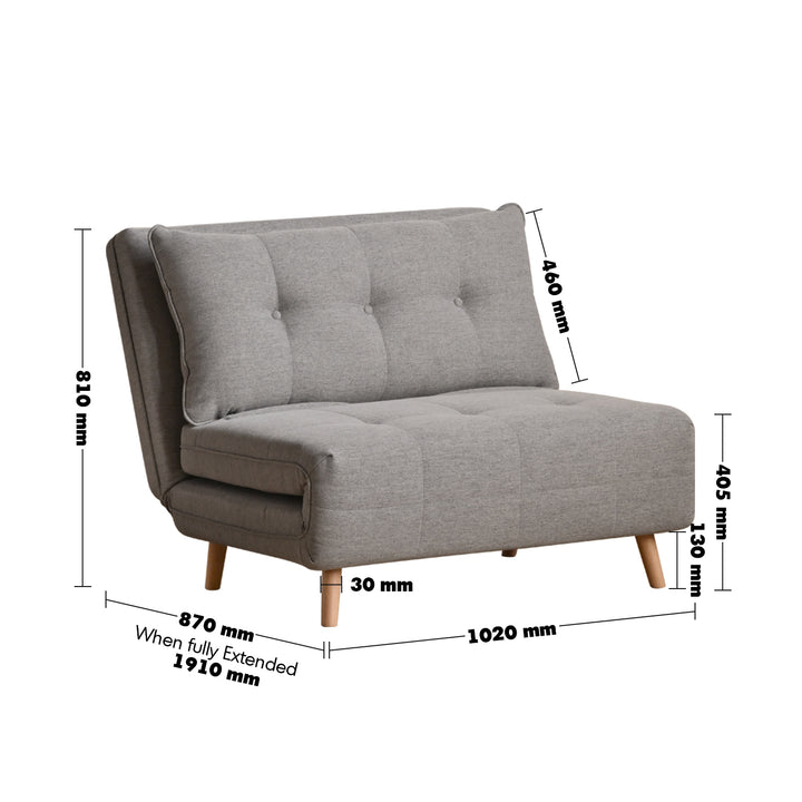 Modern mixed weave fabric 1 seater sofa bed aero size charts.