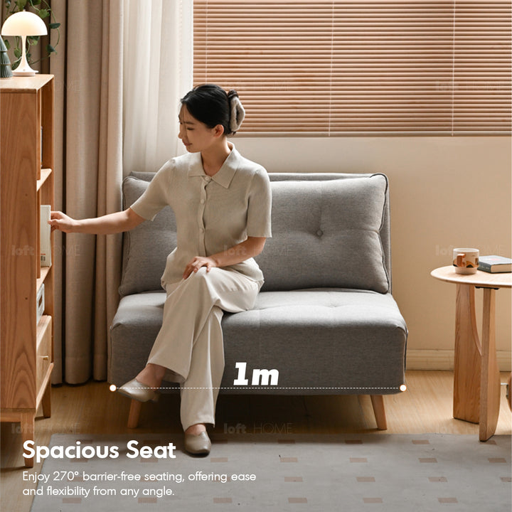 Modern mixed weave fabric 1 seater sofa bed aero in real life style.