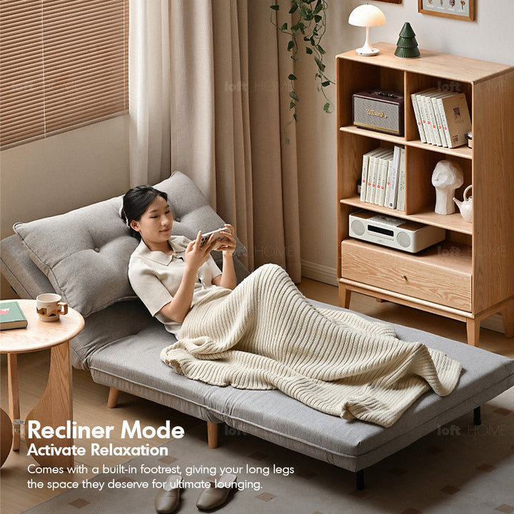 Modern mixed weave fabric 1 seater sofa bed aero with context.