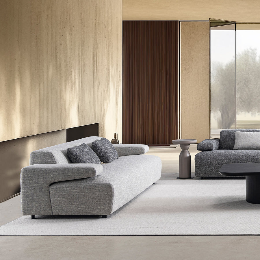 Modern mixed weave fabric 3 seater sofa toro primary product view.