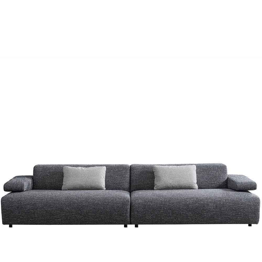 Modern mixed weave fabric 4 seater sofa toro in white background.