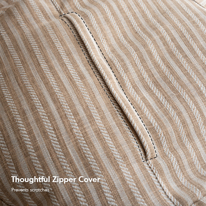 Modern mixed weave fabric bean bag 1 seater sofa beanie detail 4.