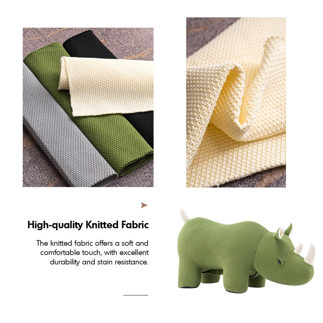 Contemporary mixed weave fabric ottoman decoration rhino material variants.