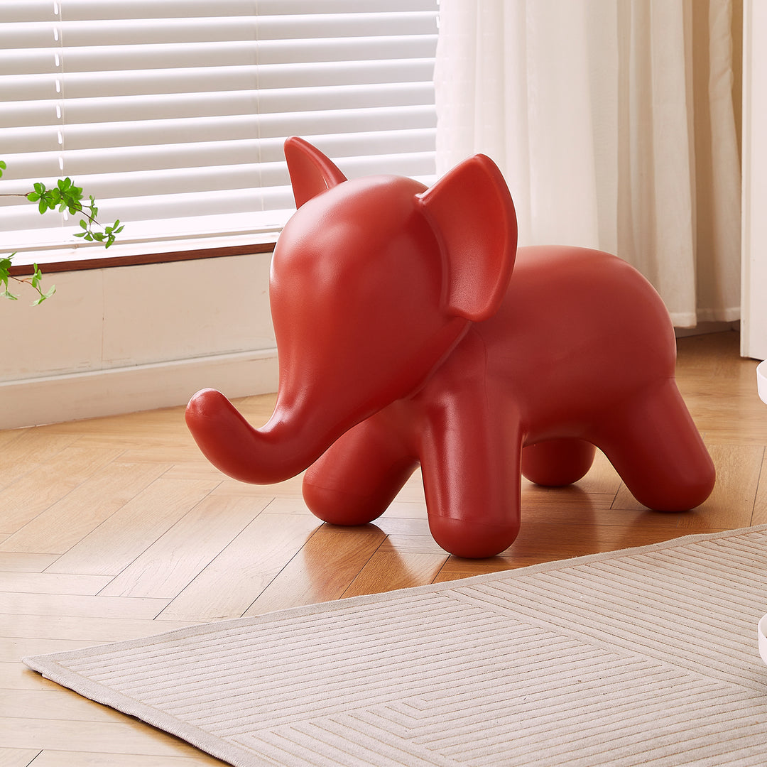 Contemporary plastic ottoman elephant environmental situation.