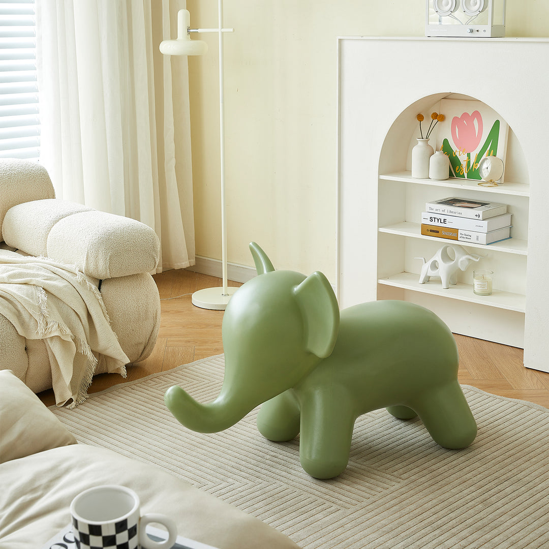 Contemporary plastic ottoman elephant detail 1.
