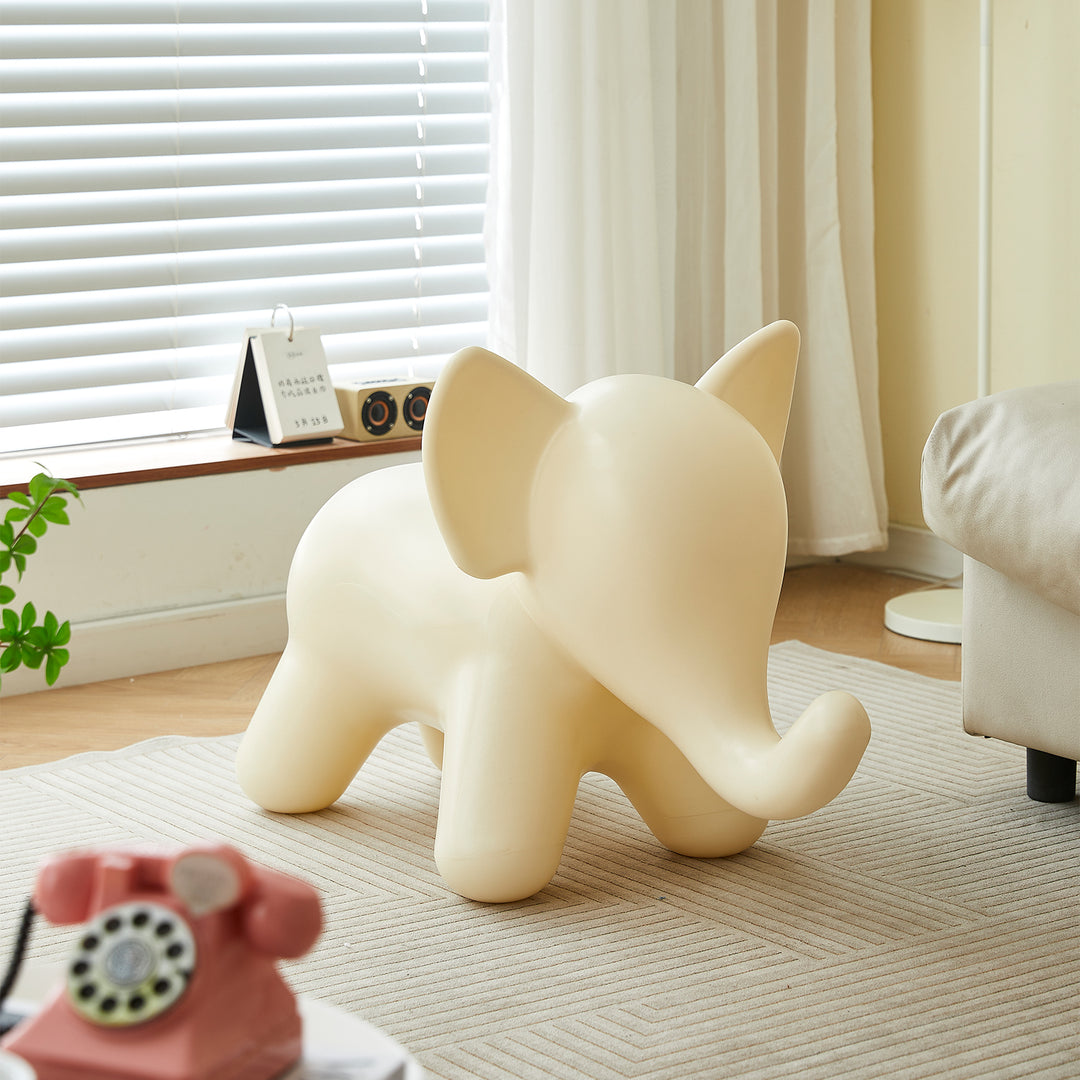 Contemporary plastic ottoman elephant detail 2.