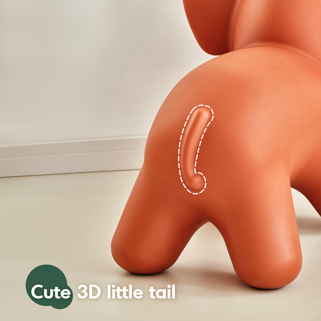 Contemporary plastic ottoman elephant in details.