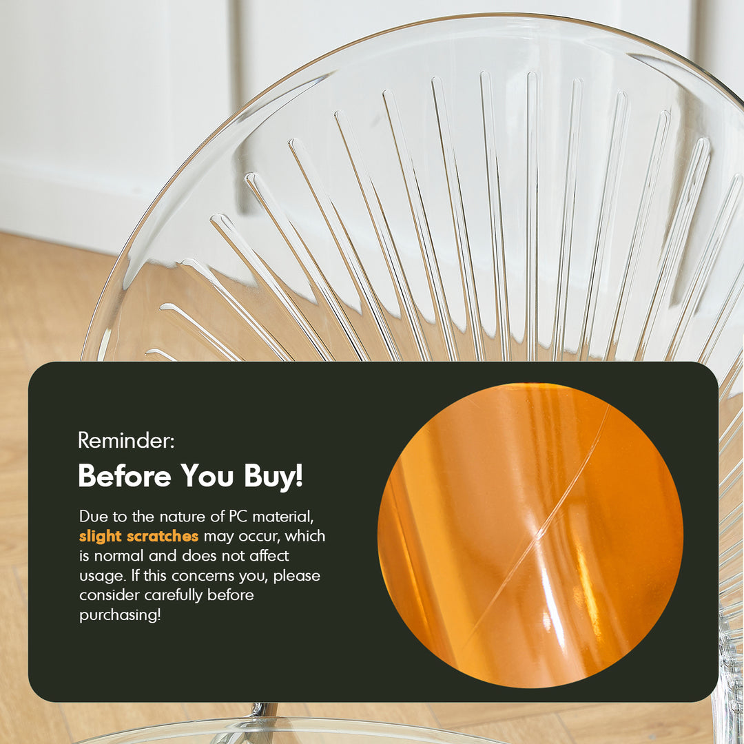 Contemporary plastic dining chair apollo in panoramic view.