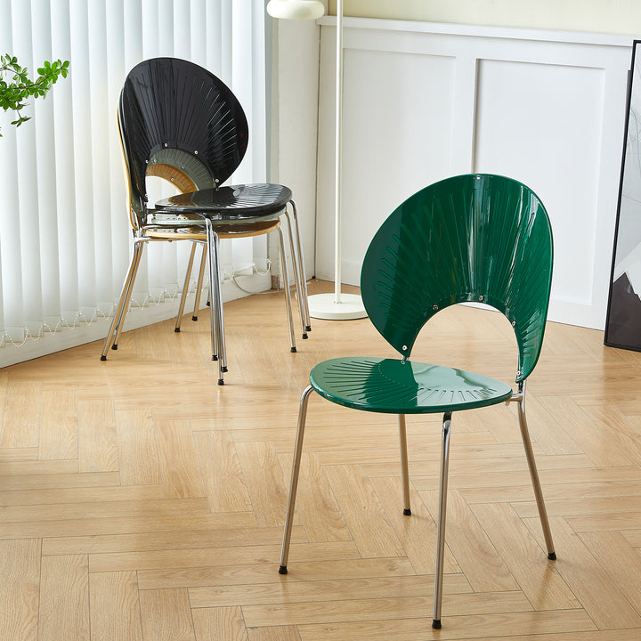 Contemporary plastic dining chair apollo layered structure.