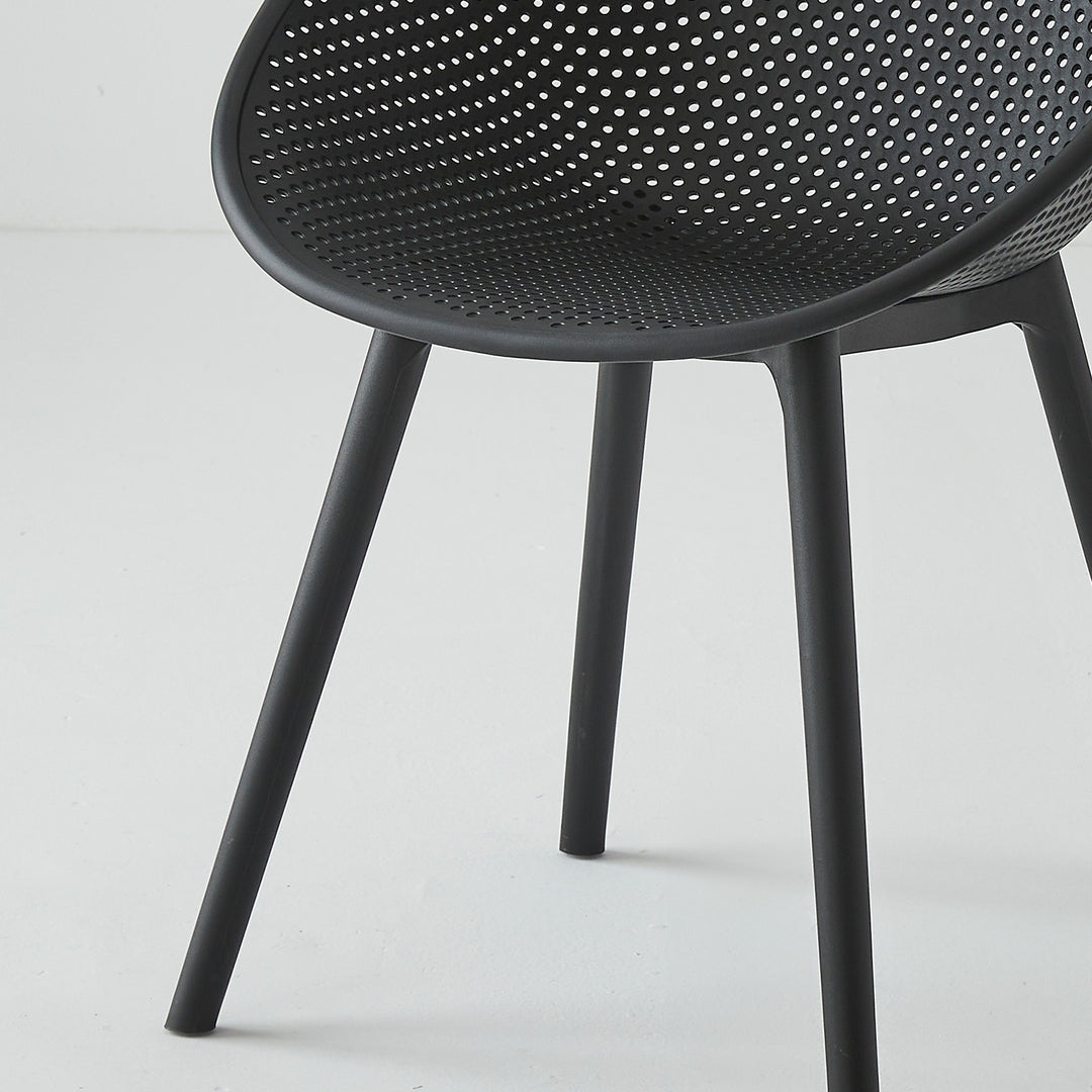 Contemporary plastic dining chair europa detail 1.