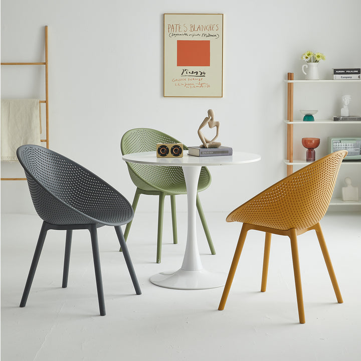 Contemporary plastic dining chair europa primary product view.