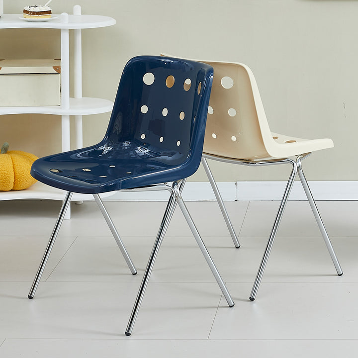 Contemporary plastic dining chair polo situational feels.