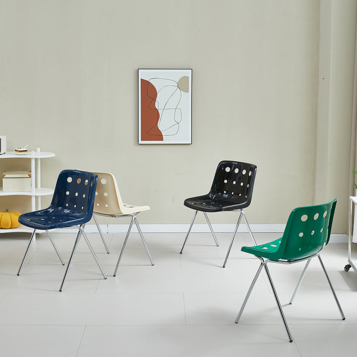 Contemporary plastic dining chair polo layered structure.
