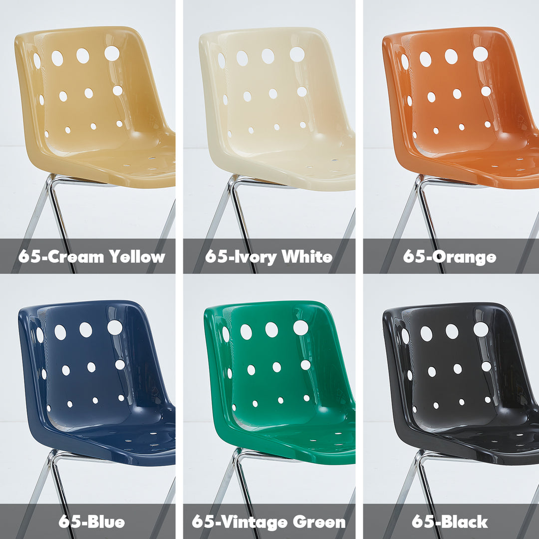 Contemporary plastic dining chair polo color swatches.