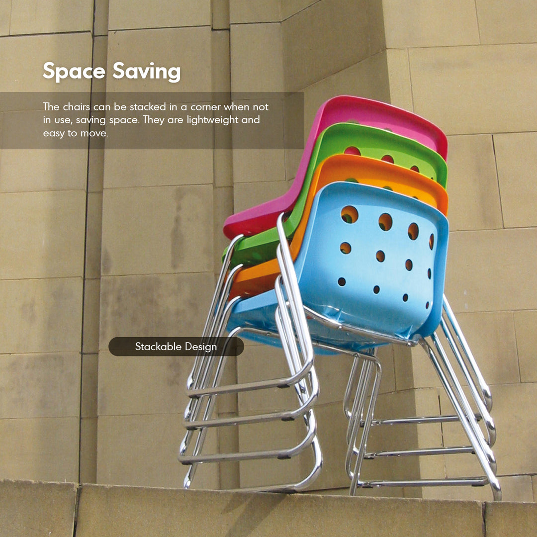 Contemporary plastic dining chair polo in details.