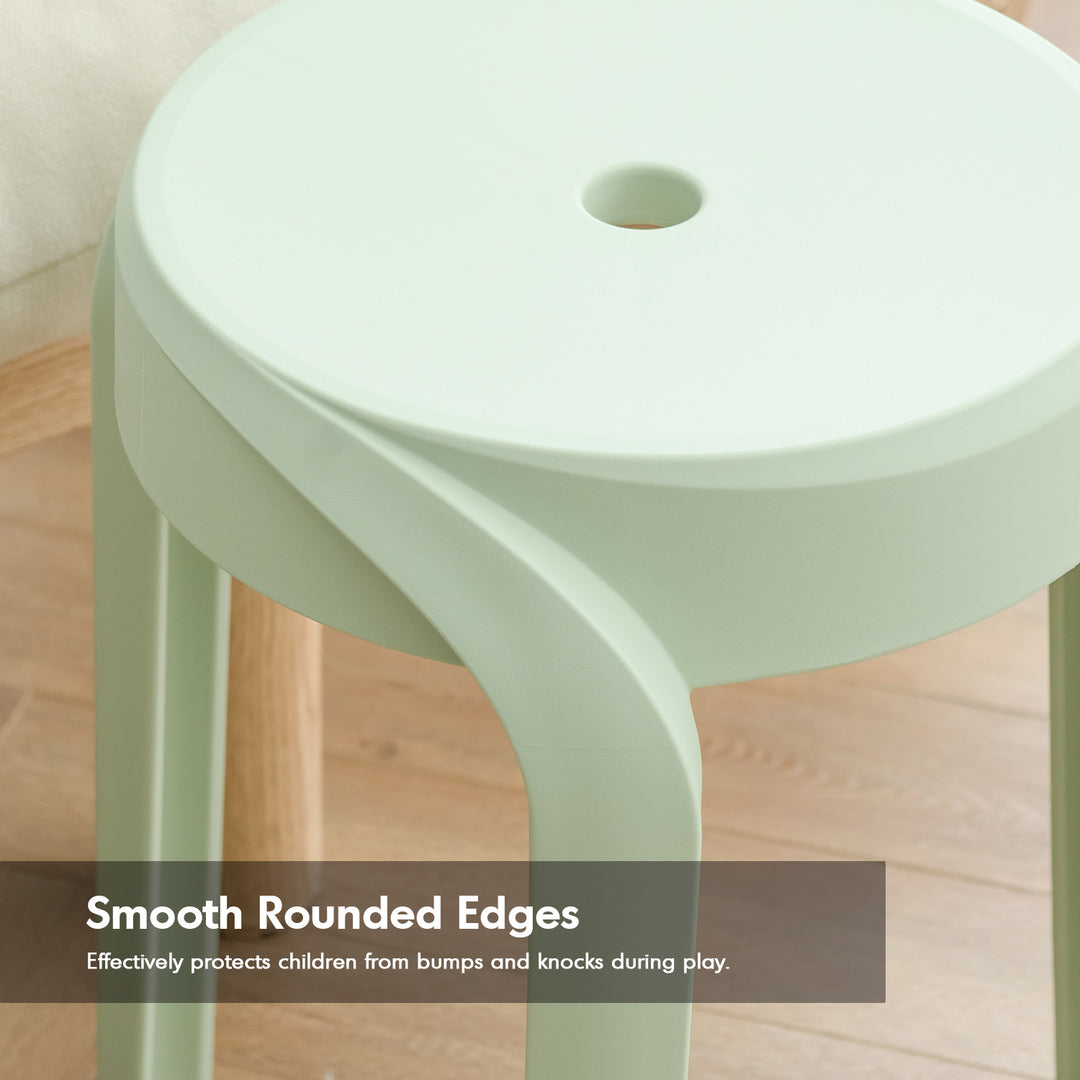 Modern plastic stackable dining stool 4pcs set whirl environmental situation.