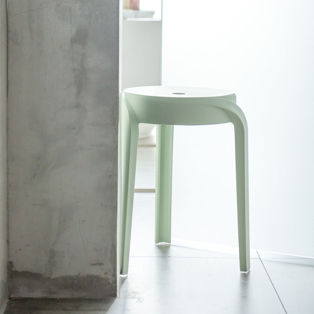 Modern plastic stackable dining stool 4pcs set whirl detail 3.