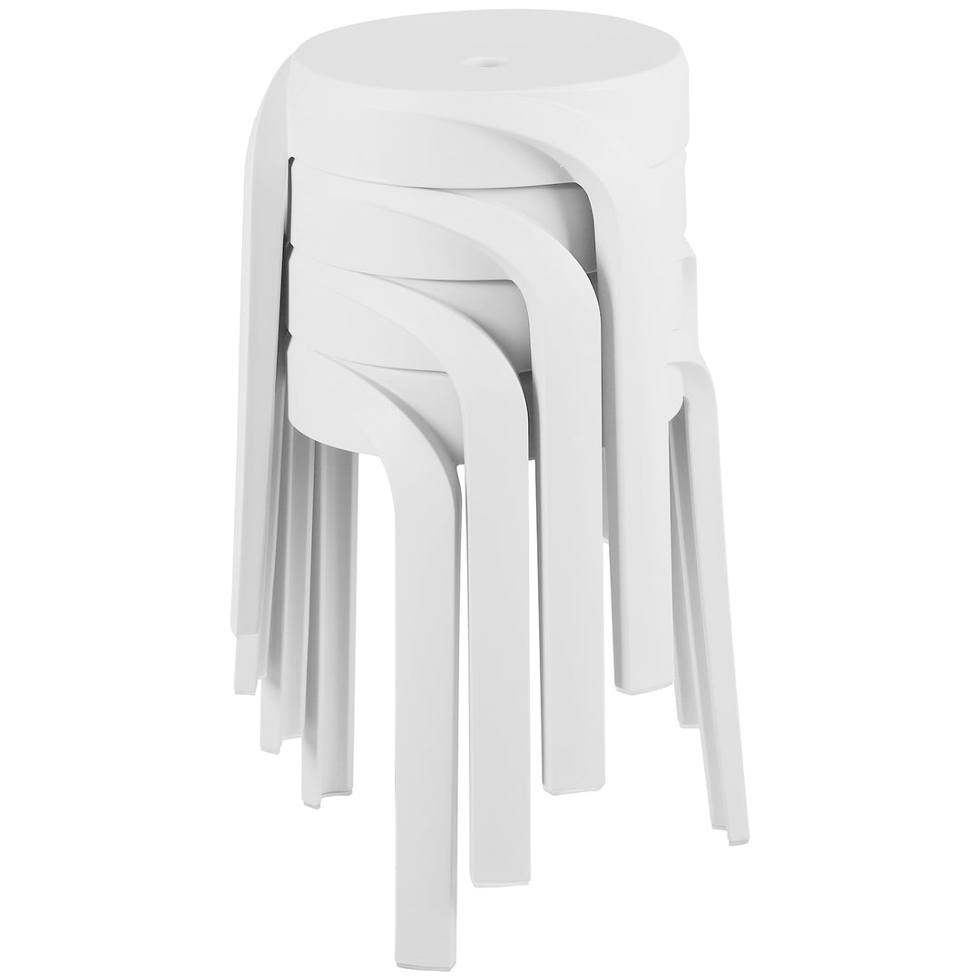 Modern plastic stackable dining stool 4pcs set whirl detail 14.