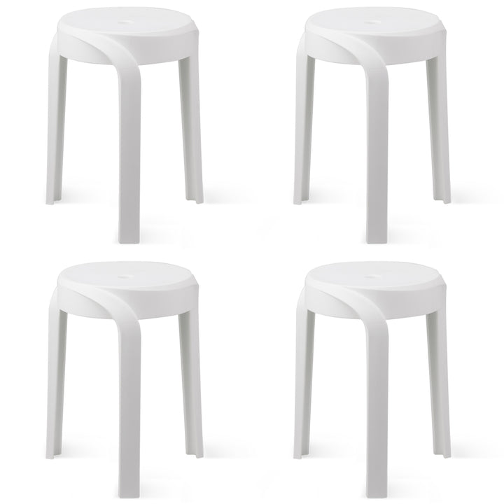 Modern plastic stackable dining stool 4pcs set whirl detail 15.