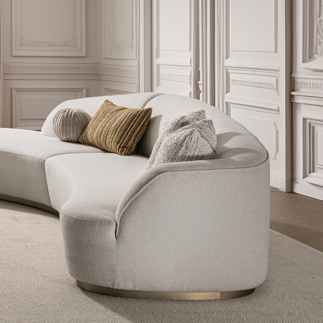 Modern Boucle Fabric Modular Corner 2 Seater Sofa LOOMI