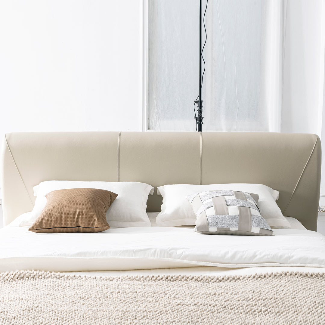 Modern genuine leather bed frame arcy situational feels.