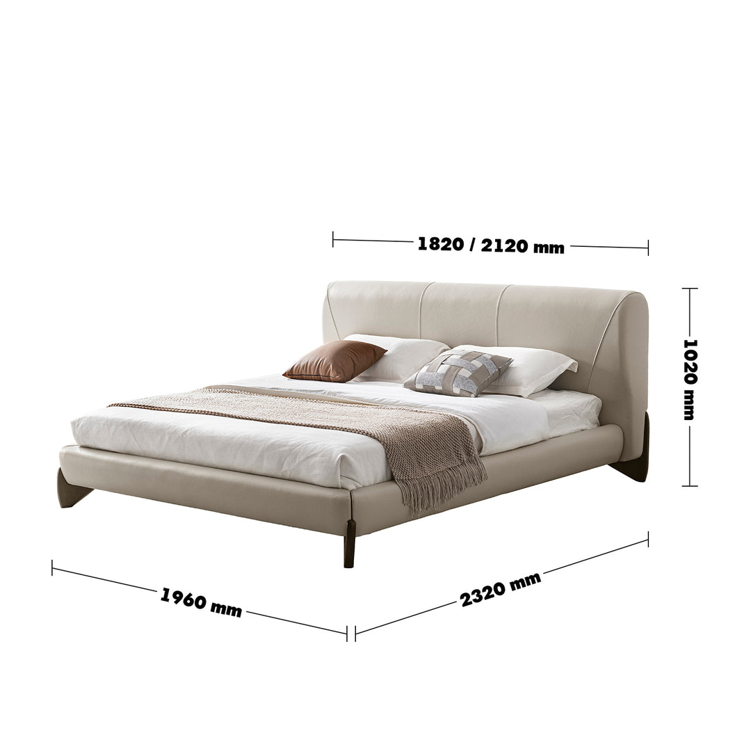 Modern genuine leather bed frame arcy size charts.