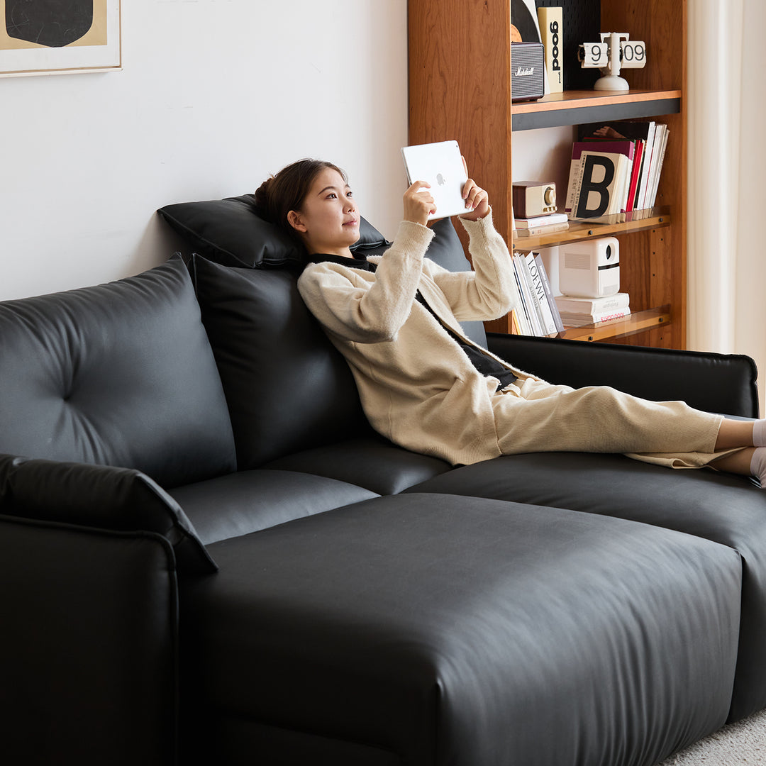 Modern Microfiber Leather electric recliner 4 seater sofa evena with context.