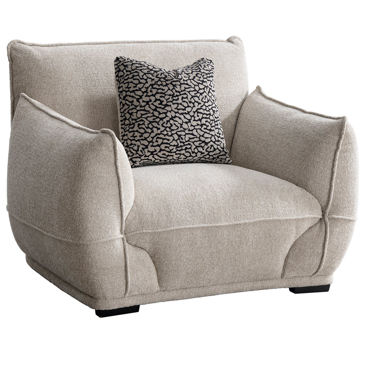 Modern mixed weave fabric 1 seater sofa cloudy in white background.